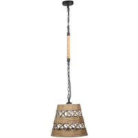 Lampa wisząca sufitowa ALMA Rope IL MIO w stylu boho stal + sznur 1x E27 GOLDLUX (Polux)