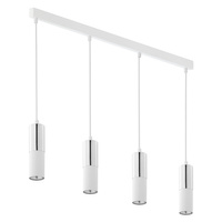 Lampa Sufitowa Wisząca ELIT WHITE Żyrandol Biało-Srebrna Nowoczesna 4xGU10 4357 TK Lighting