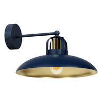 Lampa Ścienna Kinkiet FELIX Granatowa Niebieska Złota 1xE27 Milagro