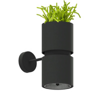 Lampa Ścienna LED KUKKIA GU10 ES111 Kinkiet Doniczka Czarna SOLLUX