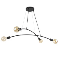 Lampa Sufitowa Wisząca HELIX BLACK Żyrandol Czarna Loftowa 4xE27 2724 TK Lighting