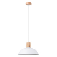 Lampa Sufitowa Wisząca Zwis E27 Okrągła Biała Skandynawska Fano Sollux