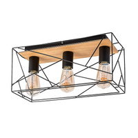 Lampa Sufitowa Dekoracyjna E27 Czarny Industrialny Boire Rabalux