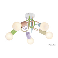 Lampa Dziecięca Dekoracyjna Sufitowa 5x E27 Wielokolorowy Nowoczesny Linett 6340 Rabalux