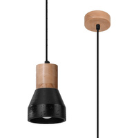 Lampa Sufitowa Oprawa Natynkowa SPOT TUBA E27 Wisząca Zwis Okrągła Czarna Brązowa Nowoczesna Qubic Sollux