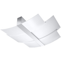 Lampa Sufitowa Kinkiet 3x E27 Prostokątna Chrom Biała Nowoczesna Celia Sollux
