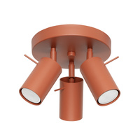 Lampa Sufitowa Plafon Tuba Spot 3x GU10 Ochra Czerwona Ring Bittersweet Shimmer SL.1509 Sollux