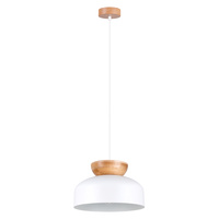 Lampa Sufitowa Wisząca Zwis E27 Okrągła Naturalne Drewno Skandynawska Marion Sollux