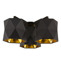 Lampa Sufitowa SIRO BLACK Żyrandol Czarno-Złota Nowoczesna Geometryczna 3xE27 1042 TK Lighting