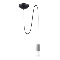 Lampa Sufitowa Wisząca Zwis E27 Żyrandol Nieregularna Szara Czarna Minimalistyczna Neso Sollux