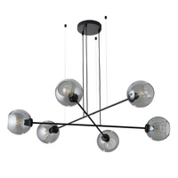 Lampa Sufitowa Wisząca LIBRA Żyrandol Grafitowo-Czarna Loftowa 6xE27 3340 TK Lighting