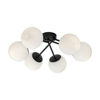 Lampa Sufitowa Dekoracyjna 6x E14 Czarny Skandynawski Meduza Rabalux