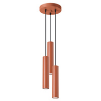 Lampa Wisząca Sufitowa Zwis Tuba Spot 3x GU10 Ochra Czerwona Lagos Ocean Green SL.1492 Sollux