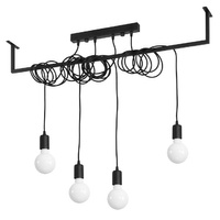 Lampa Sufitowa Wisząca Zwis 4x E27 Żyrandol Nieregularna Czarna Nowoczesna Salamanca Sollux