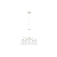 Lampa Sufitowa Wisząca Żyrandol 5x E27 Biały Vintage Fabiola Rabalux
