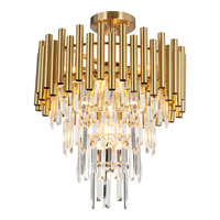 Lampa Sufitowa Żyrandol MADISON Złota 9xE14 Milagro
