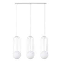 Lampa Sufitowa Wisząca Zwis 3x G9 Nieregularna Biała Nowoczesna Brina Sollux