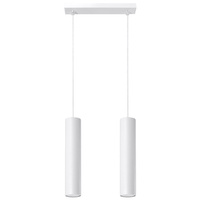 Lampa Sufitowa Wisząca Zwis 2x GU10 Tubularna Biała Nowoczesna Lagos Sollux