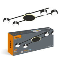 Lampa Sufitowa Żyrandol Oprawa 4x GX53 9W 830lm 2700K Ciepła Czarna Natynkowa Videx