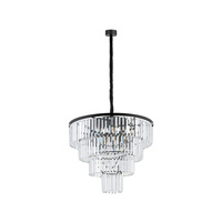 Lampa Sufitowa Żyrandol 12x E14 Czarna Glamour CRISTAL L 7614 Nowodvorski