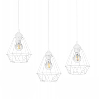 Lampa Wisząca Sufitowa Loftowa Druciana Biała Diament Zwis Listwa do LED 3x E27 Brylant
