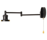Lampa Ścienna Czarna E27 Kinkiet Metalowa Ruchoma z Włącznikiem Loftowa