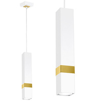 Lampa wisząca Tuba Zwis VIDAR Biały + złoty 1x GU10 Milagro Metal Styl nowoczesny