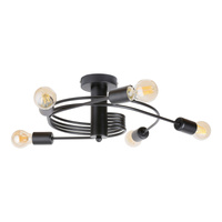 Lampa Sufitowa Żyrandol 5x E27 Czarny Industrialny Carly Rabalux