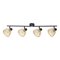 Lampa Sufitowa Punktowa Reflektor Spot E14 Czarny Industrialny Rattan Rabalux