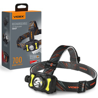 Latarka Czołowa Akumulatorowa LED 5W 700lm 8 Trybów Pracy USB-C Wodoszczelna IP55 Videx