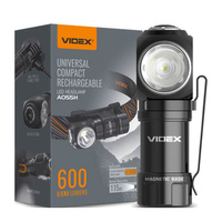 Latarka Czołowa Ręczna LED Akumulatorowa Wodoszczelna 10W 600lm 5700K A055H VIDEX
