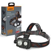 Latarka Czołowa Akumulatorowa LED 10W 600lm 8 Trybów USB-C Wodoszczelna IP55 Videx