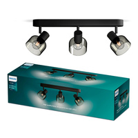Lampa Sufitowa Reflektor 3x E14 Czarna Sleet Philips
