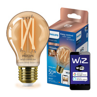Żarówka LED E27 A60 7W = 50W Filament Bursztynowa SMART WiFi Philips WiZ