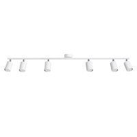 Lampa Sufitowa Oprawa Natynkowa SPOT TUBA Reflektor 6x GU10 Ruchoma Tubularna Biała Nowoczesna Lemmi Sollux