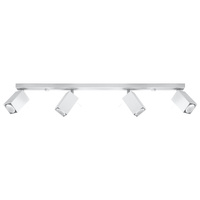 Lampa Sufitowa Oprawa Natynkowa 4x GU10 SPOT TUBA Reflektor Ruchoma Minimalistyczna Kwadratowa Biała Nowoczesna Merida Sollux