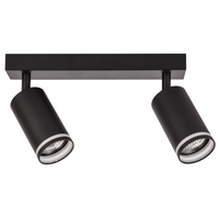 Oprawa Ścienno-Sufitowa Reflektor Punktowy 2x GU10 Czarna PARIS Sanico Goldlux