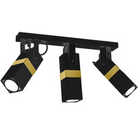 Lampa sufitowa 3x GU10 Spot Czarny + Złoty VIDAR Milagro Styl nowoczesny