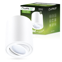 Oprawa Natynkowa HALOGENOWA Spot Tuba Ruchoma GU10 Okrągła Biała 84mm AMAT-M LUMILED