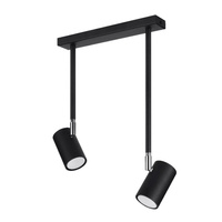Lampa Sufitowa Oprawa Natynkowa SPOT TUBA Reflektor 2x GU10 Wisząca Zwis Ruchoma Tubularna Czarna Nowoczesna Norano Sollux