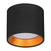 Oprawa Natynkowa LED GOLDA Halogenowa Sufitowa GX53 Tuba Okrągła Czarno - Złota