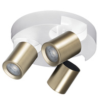 Oprawa Lampa Sufitowa Reflektor GU10 Regulowana Okrągła Biała Złota Laurin Kanlux