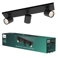 Lampa Sufitowa Reflektor Natynkowy 3x GU10 Czarna Runner Philips