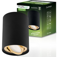 Oprawa Natynkowa HALOGENOWA Spot Tuba Ruchoma GU10 Okrągła Czarno-Złota 115mm AMAT-L LUMILED