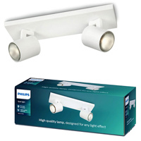 Lampa Sufitowa Reflektor Natynkowy 2x GU10 Biała Runner Philips
