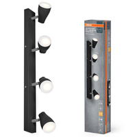 Lampa Sufitowa Oprawa Punktowa Reflektor GU10 17.2W 840lm 2700K Ciepła 36° Czarna Spot Pear Osram