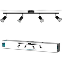 Lampa Sufitowa Reflektor Natynkowy 4x GU10 Czarna Limbali Philips