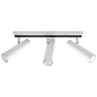 Lampa Sufitowa Oprawa Natynkowa SPOT TUBA Reflektor 3x GU10 Ruchoma Tubularna Biała Nowoczesna Direzione Sollux