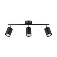 Lampa Sufitowa Listwa Oświetleniowa 3x GU10 Tuba Ruchoma Tubularna Czarna Minimalistyczna Lemmi Sollux