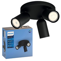 Lampa Sufitowa Reflektor Natynkowy 3x GU10 Czarna Pongee Philips